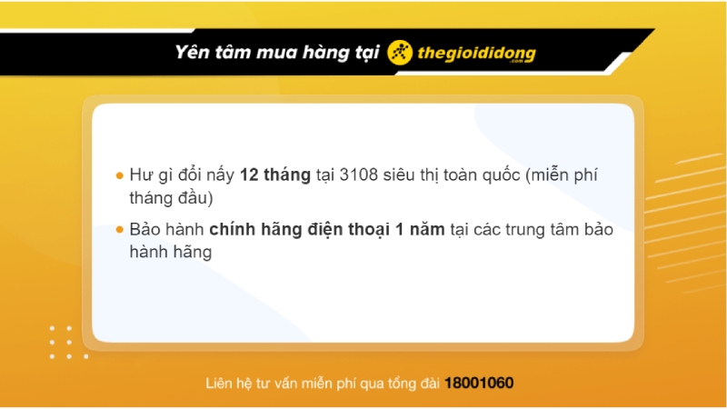 Chính sách bảo hành tại Thế Giới Di Động.